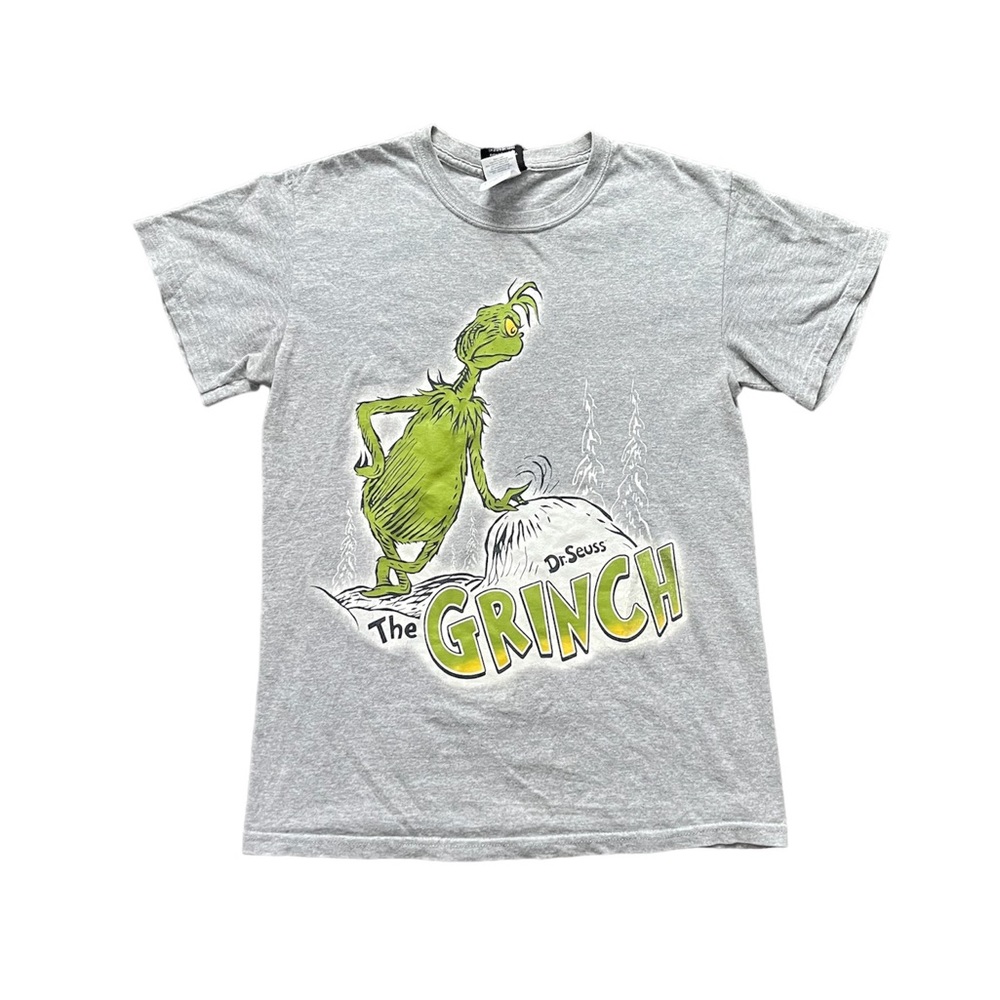 Dr. Seuss Vintage The Grinch Graphic T Shirt Size Small Gray Short Sleeve